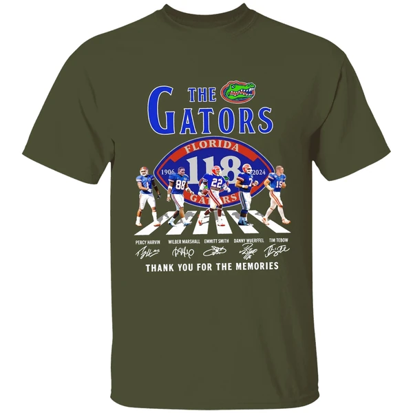 florida gators 118 years of the gators 1906 2024 thank you for the memories shirt militarygreen