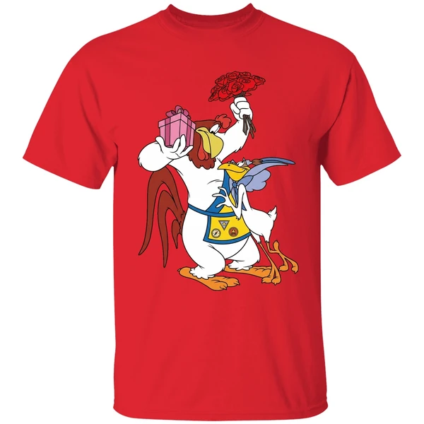 foghorn leghorn miss prissy valentine vintage looney tunes shirt red