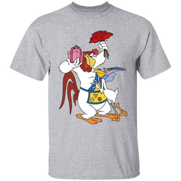 foghorn leghorn miss prissy valentine vintage looney tunes shirt sportgrey