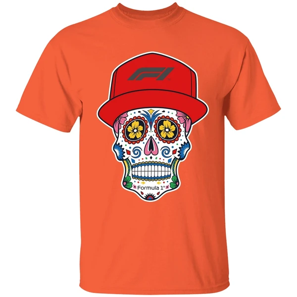formula 1 mexico skull shirt orange