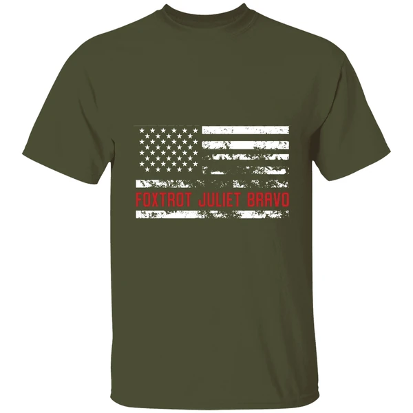 foxtrot juliet bravo fjb american flag shirt militarygreen