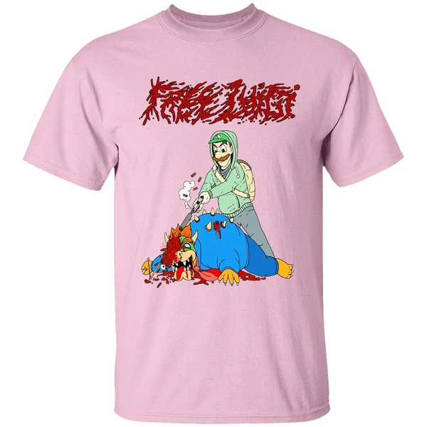 free luigi shoot bowser shirt lightpink