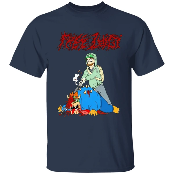 free luigi shoot bowser shirt navy
