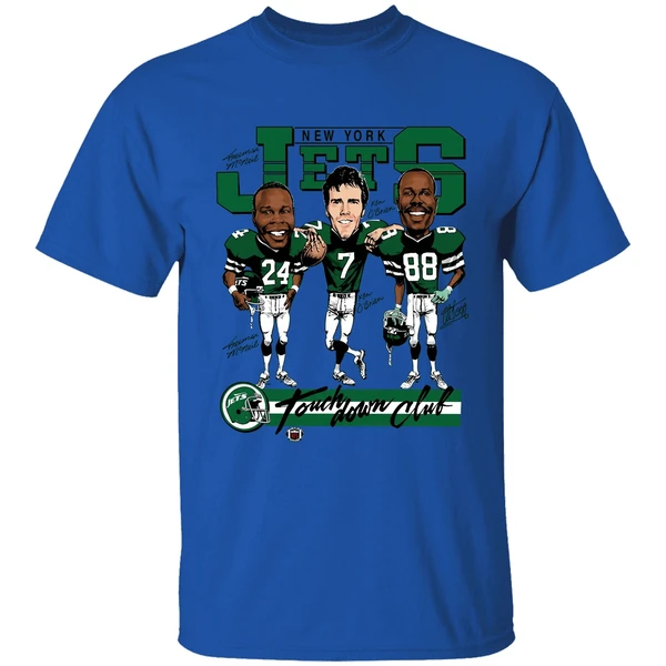 freeman mcneil ken obrien and al toon new york jets football vintage shirt royalblue
