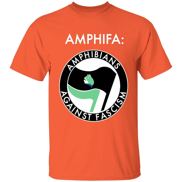 frog amphifa amphibians against fascism shirt orange