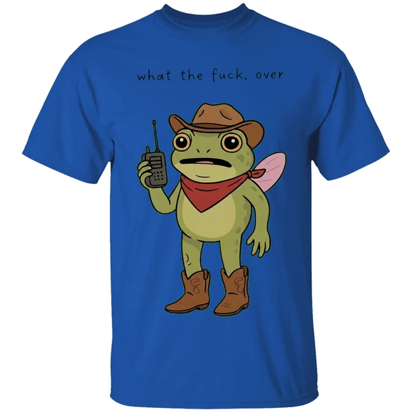frog-cowboy-what-the-fuck-over-shirt-royalblue
