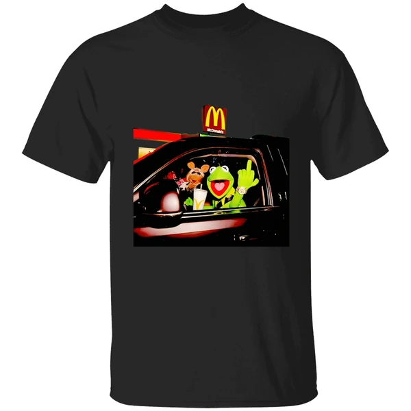 Frog Kermit Middle Finger And Miss Piggy Riding Car At Mcdonalds Shirt
