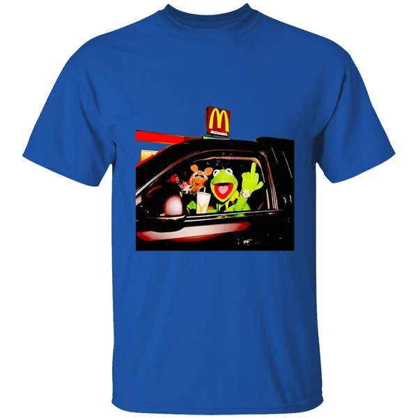 Frog Kermit Middle Finger And Miss Piggy Riding Car At Mcdonalds Shirt - Image 8