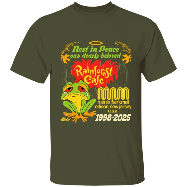 Frog Rest In Peace Our Dearly Beloved Rainforest Cafe 1998 2025 Shirt - Image 3