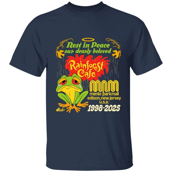 Frog Rest In Peace Our Dearly Beloved Rainforest Cafe 1998 2025 Shirt - Image 4