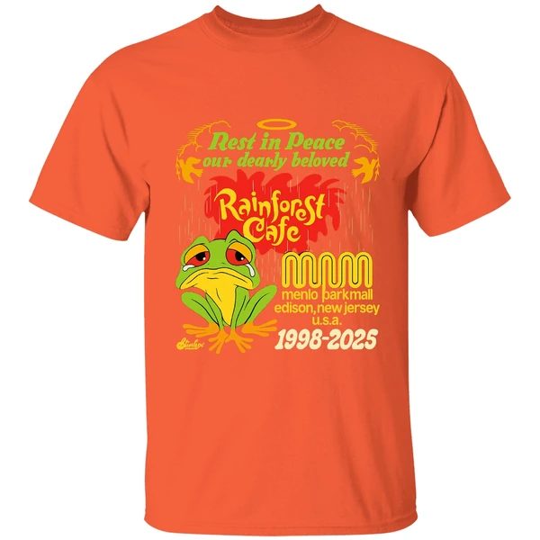 Frog Rest In Peace Our Dearly Beloved Rainforest Cafe 1998 2025 Shirt - Image 5