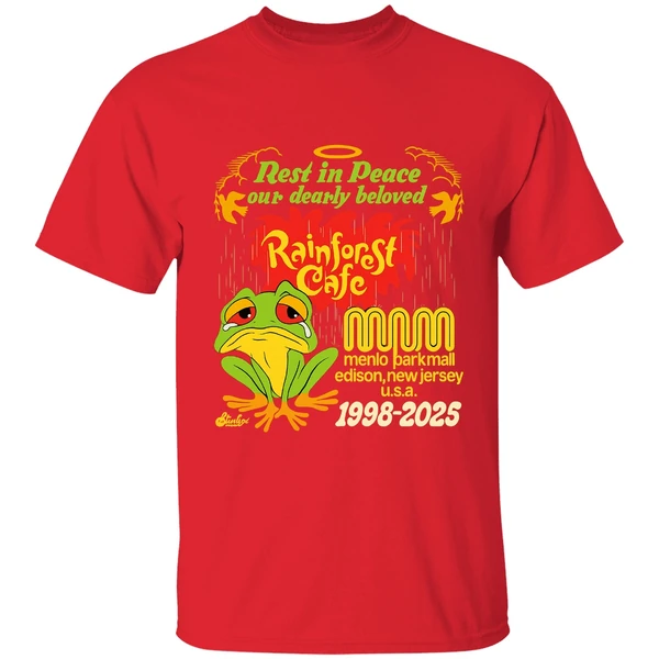 Frog Rest In Peace Our Dearly Beloved Rainforest Cafe 1998 2025 Shirt - Image 6