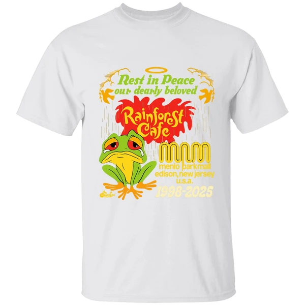 Frog Rest In Peace Our Dearly Beloved Rainforest Cafe 1998 2025 Shirt - Image 9