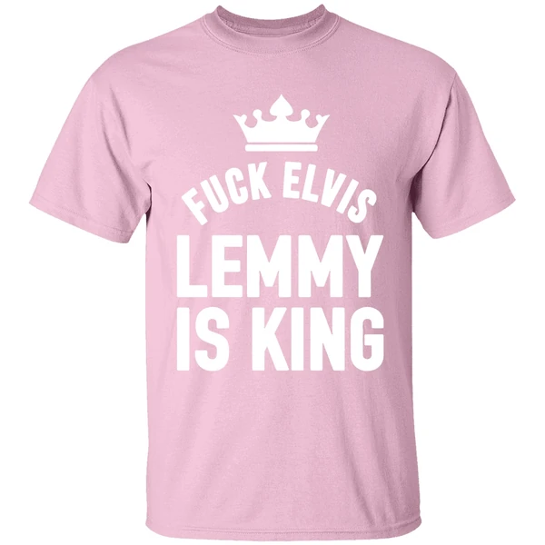 fuck elvis lemmy is king shirt lightpink