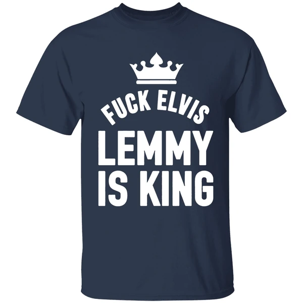 fuck elvis lemmy is king shirt navy