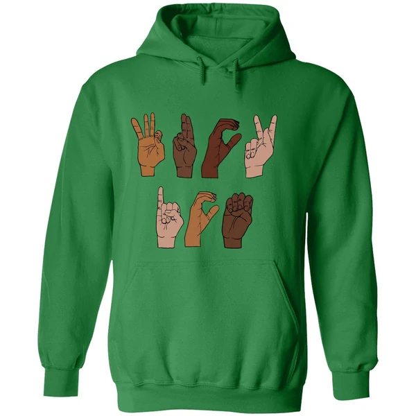 Fuck Ice Hand Sign Language Sarcastic Hoodie - Image 2