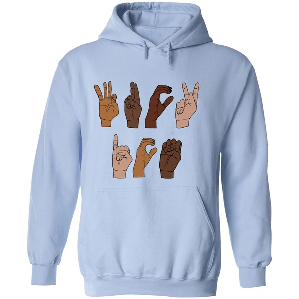 Fuck Ice Hand Sign Language Sarcastic Hoodie - Image 4