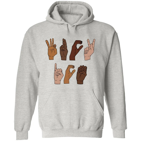 Fuck Ice Hand Sign Language Sarcastic Hoodie - Image 9