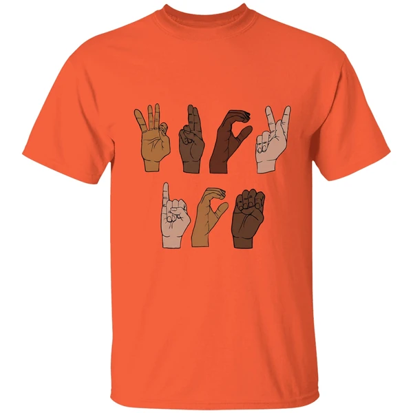 fuck ice hand sign language sarcastic shirt orange