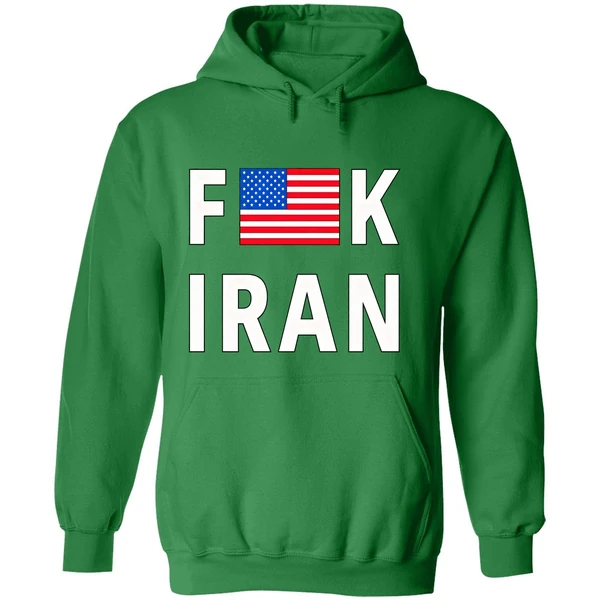 Fuck Iran Usa Flag Hoodie - Image 2