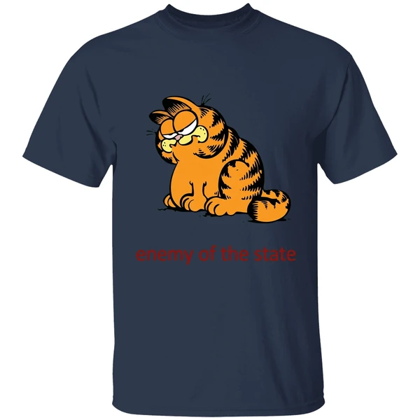 garfield enemy of the state shirt navy