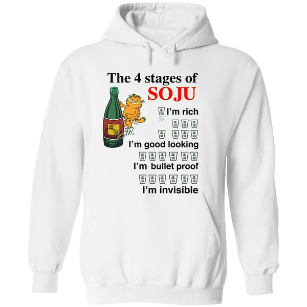 Garfield The 4 Stages Of Soju Hoodie - Image 8