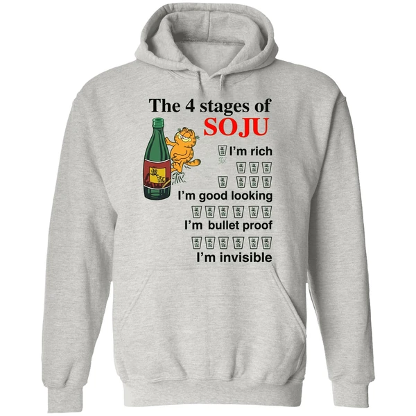 Garfield The 4 Stages Of Soju Hoodie - Image 9
