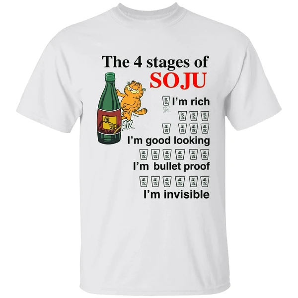 Garfield The 4 Stages Of Soju Shirt