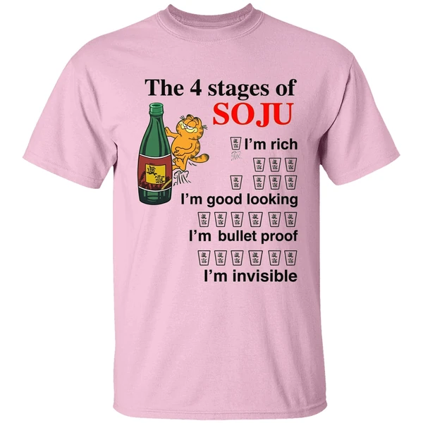 Garfield The 4 Stages Of Soju Shirt - Image 2