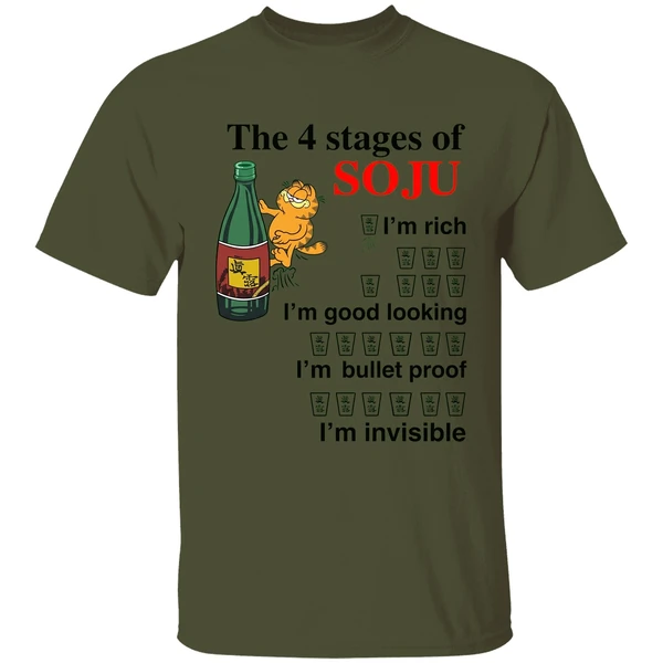 Garfield The 4 Stages Of Soju Shirt - Image 9