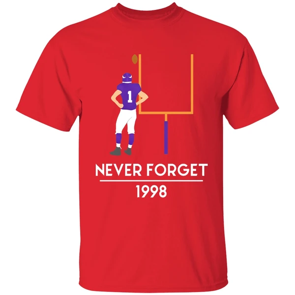 Gary Anderson Minnesota Vikings Never Forget 1998 Shirt - Image 7