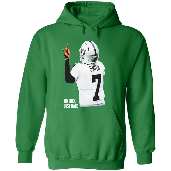 Geno Smith Las Vegas Raiders No Luck Just Hate Middle Finger Hoodie - Image 2