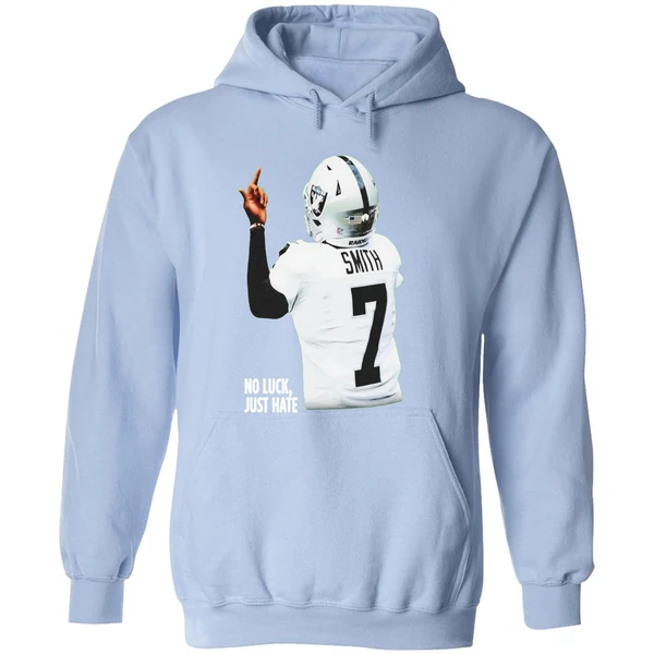 Geno Smith Las Vegas Raiders No Luck Just Hate Middle Finger Hoodie - Image 4
