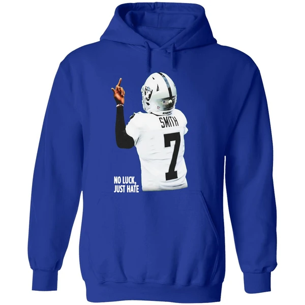 Geno Smith Las Vegas Raiders No Luck Just Hate Middle Finger Hoodie - Image 7