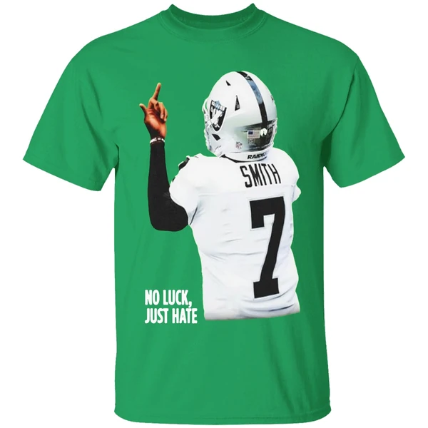 Geno Smith Las Vegas Raiders No Luck Just Hate Middle Finger Shirt - Image 2