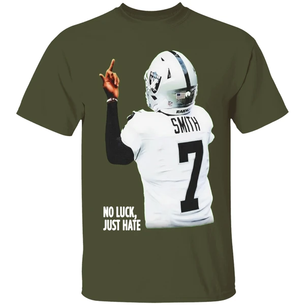 Geno Smith Las Vegas Raiders No Luck Just Hate Middle Finger Shirt - Image 4