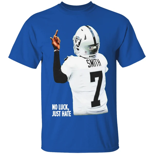 Geno Smith Las Vegas Raiders No Luck Just Hate Middle Finger Shirt - Image 8