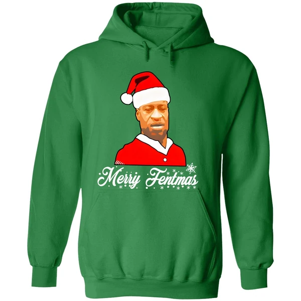 George Floyd Santa Merry Fentmas Christmas Hoodie - Image 2