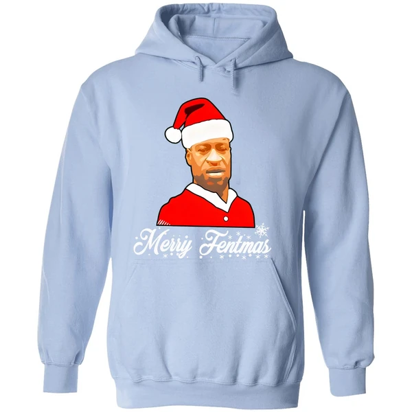 George Floyd Santa Merry Fentmas Christmas Hoodie - Image 4