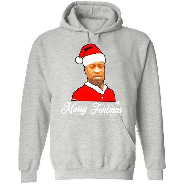 George Floyd Santa Merry Fentmas Christmas Hoodie - Image 9