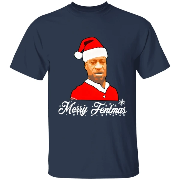 george floyd santa merry fentmas christmas shirt navy