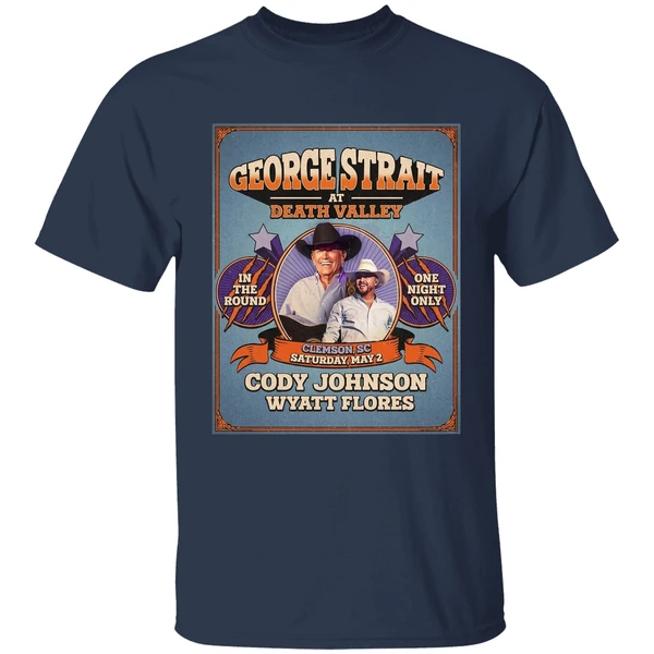 george strait at death valley clemson sc saturday may 2 doy johnson wyatt flores shirt navy