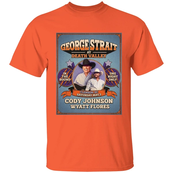 george strait at death valley clemson sc saturday may 2 doy johnson wyatt flores shirt orange