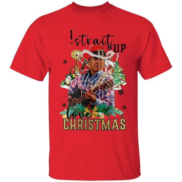 George Strait I Strait Up Love Christmas Shirt - Image 4