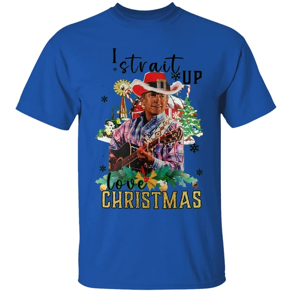 george strait i strait up love christmas shirt royalblue