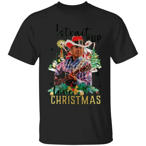 George Strait I Strait Up Love Christmas Shirt - Image 7