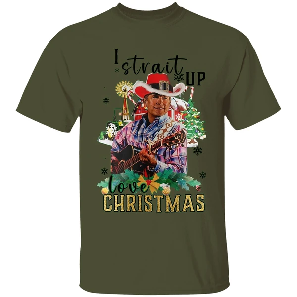 George Strait I Strait Up Love Christmas Shirt - Image 9
