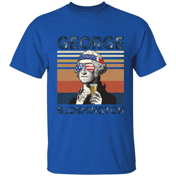 george washington george sloshington shirt royalblue