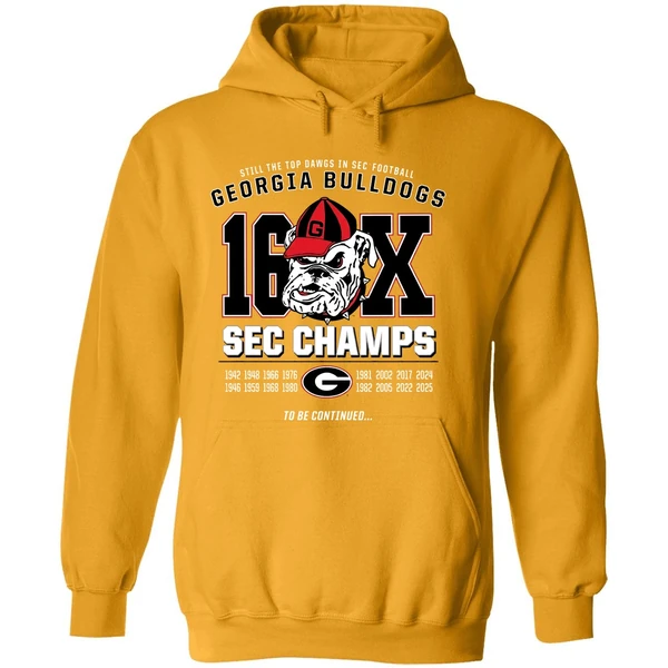 Georgia Bulldogs 16x Sec Football Champions Hoodie