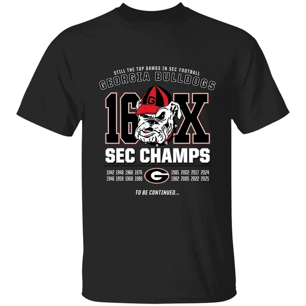 Georgia Bulldogs 16x Sec Football Champions Shirt